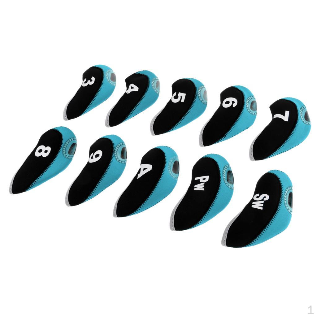 10pcs/pack Golf Club Head Cover Protective Headcover Visible Hole