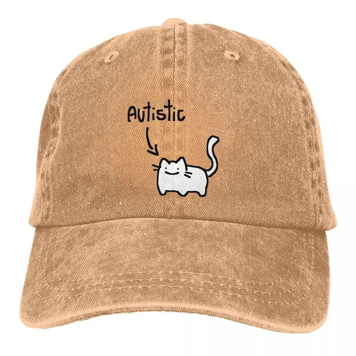 Pure Color Dad Hats Autistic Cat Womens Hat Sun Visor Baseball Caps Animal Peaked Cap Adjustable