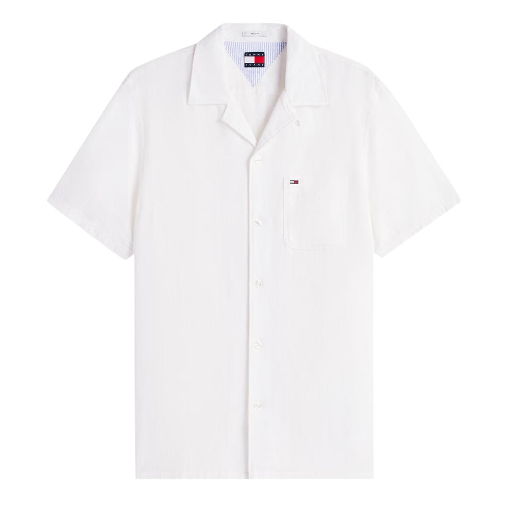 Tommy Jeans Mens Linen Short-Sleeved Shirt