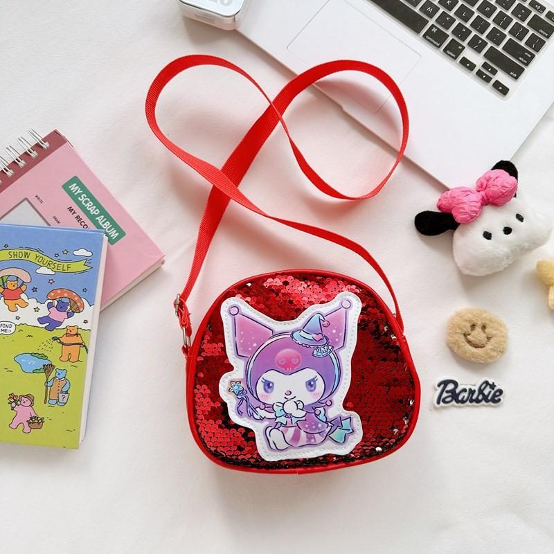 Kids Crossbody Bag With Pu Material And Glitter Design For Girls** Characters Included)