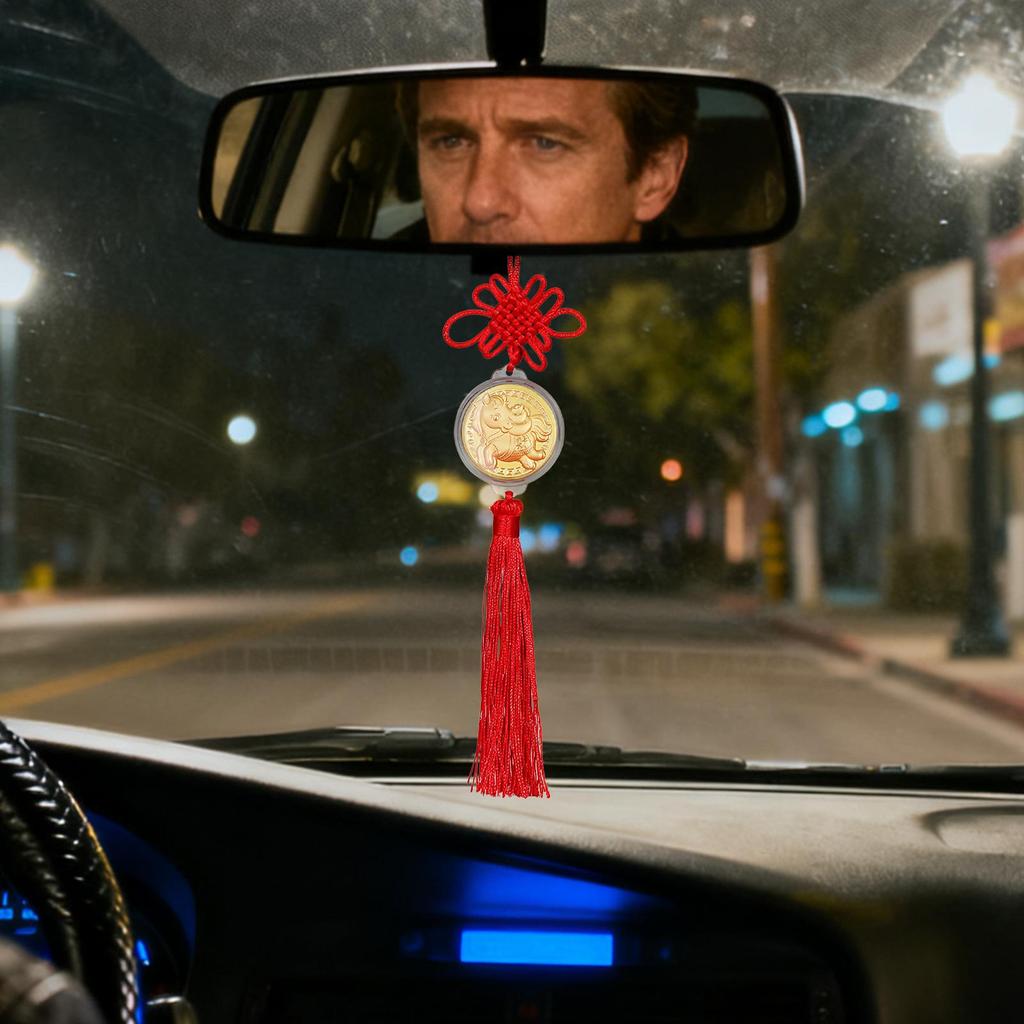Chinese New Year Horse Charm 10 Pieces Gold Home Decors With Tassel And Knot Chinese New Year Horse Ornament For Cars Bags Shop