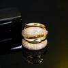 CMM Luxury Style Wedding Jewelry Gold Color Silver Color Large Adjustable Ring
