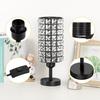 Elegant Crystal Table Lamps Set of 2 Black Modern Bedside Lamp Small Decorative Nightstand Lamp Black Desk Lamp for Living Room