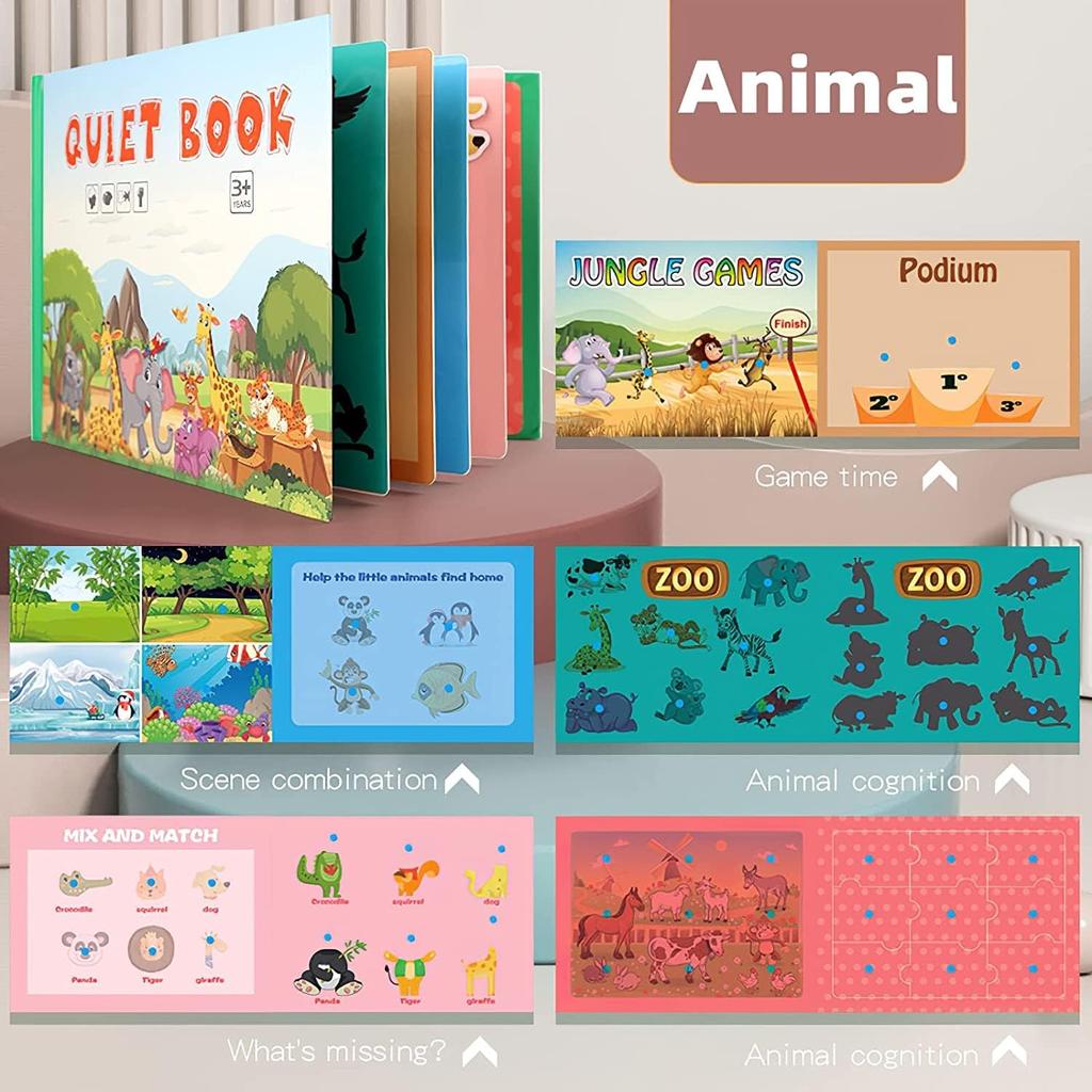 Montessori Quiet Book,Montessori Toy, Quiet Book, Interactive Busy Book, Quiet Book for Early Education, Educational Toy for Children From 3 Years