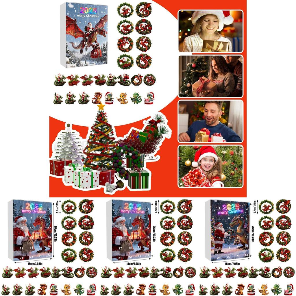 Christmas Tree Hanging Ornaments With Santa Claus Dragon Theme Acrylic For Holiday Gift