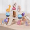 Wooden Animal Stacking Toy With Water Based Paint For Child Development And Parent Child Interaction