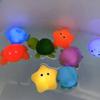 Cute Animal Bath Toy Swimming Water LED Light Up Ocean Sea Animal Set Flashing Floating Bathtub Toys for Baby Infant Kid Toddler