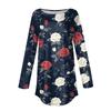 Women's  Loose Casual Flower Printed Round Neck Long Sleeved T Shirt Top Pullover Long Sleeved Sweatshirt