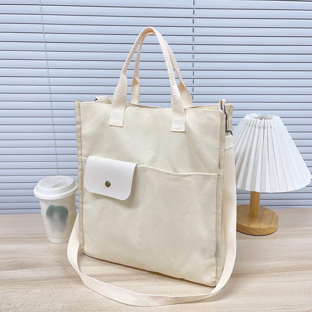 

Canvas Material Canvas Crossbody Bag Shoulder Strap Handbag Student s Use Shoulder Bag Women s бежевый