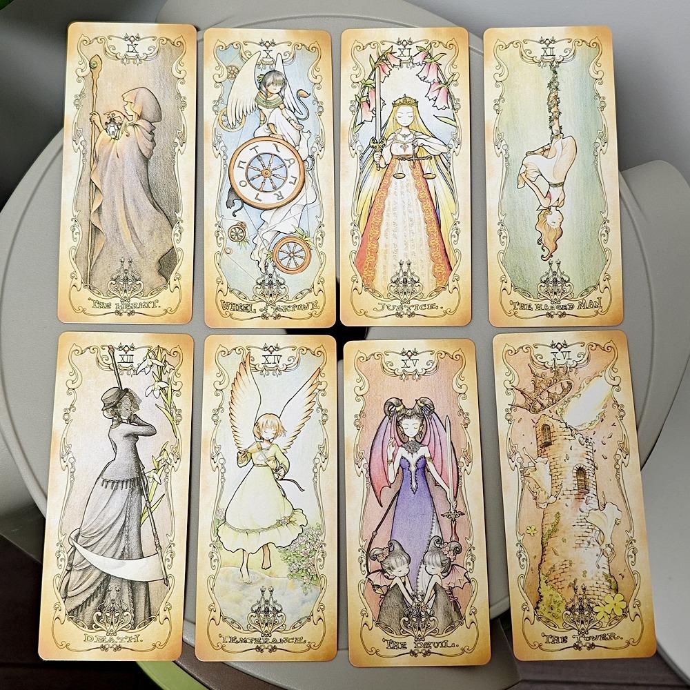 Low Scare Tarot 12*5,5 cm 78 stk Kort Legg til The Language of Flowers i hemmelighet Japansk anime-stil tegneserie-tarotkort
