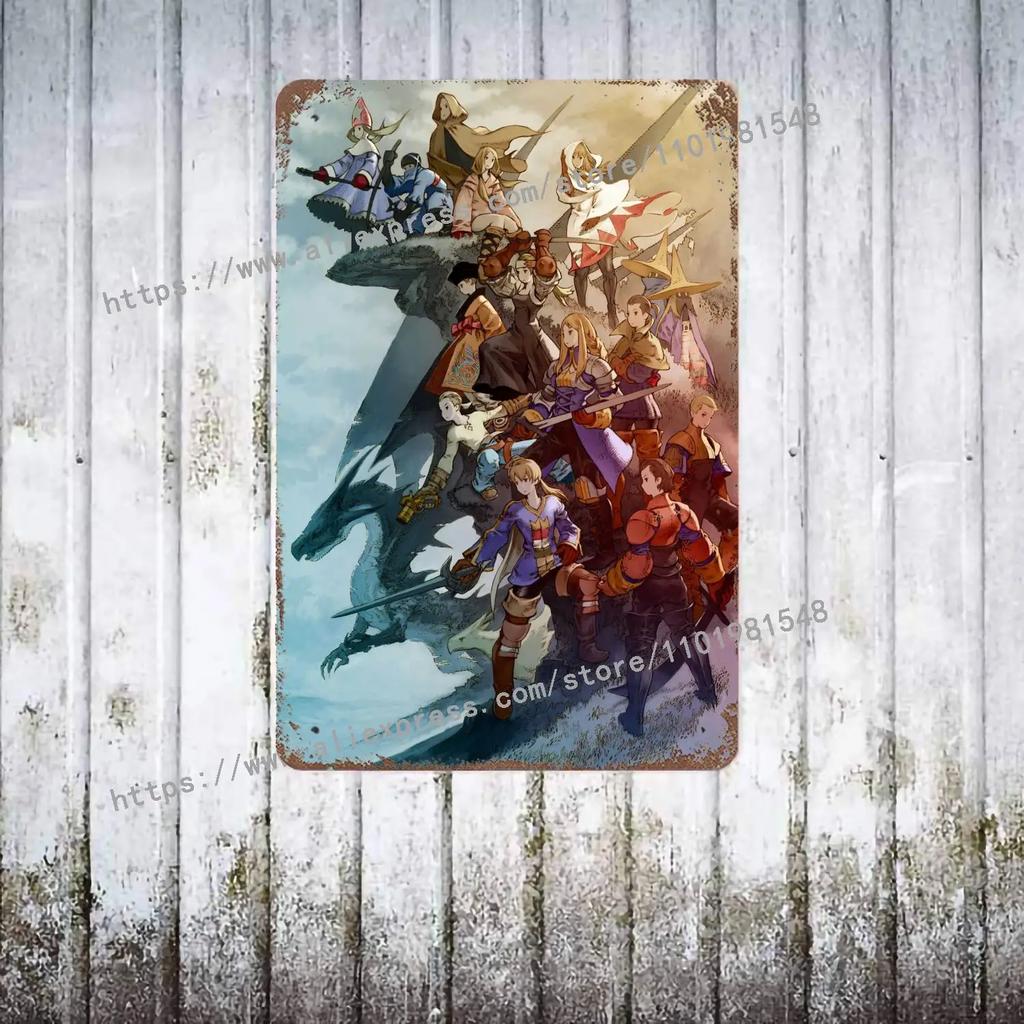 Final Fantasy Tactics The Lying Heart Poster Vintage Tin Metal Sign Decorative Plaque for Pub Bar Man Cave Club Wall Decoration