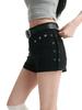Black Denim Mini Shorts for Women High Waist Straight Stretch Casual Hot Pants Jeans Y2k Clothes Fashion Streetwear Summer