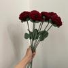 2 Stück Moderne Eleganz Simulationsblume Heimdekoration Esstisch Gestrickte Rose Einzelner Strauß Hochzeit Kunstblume