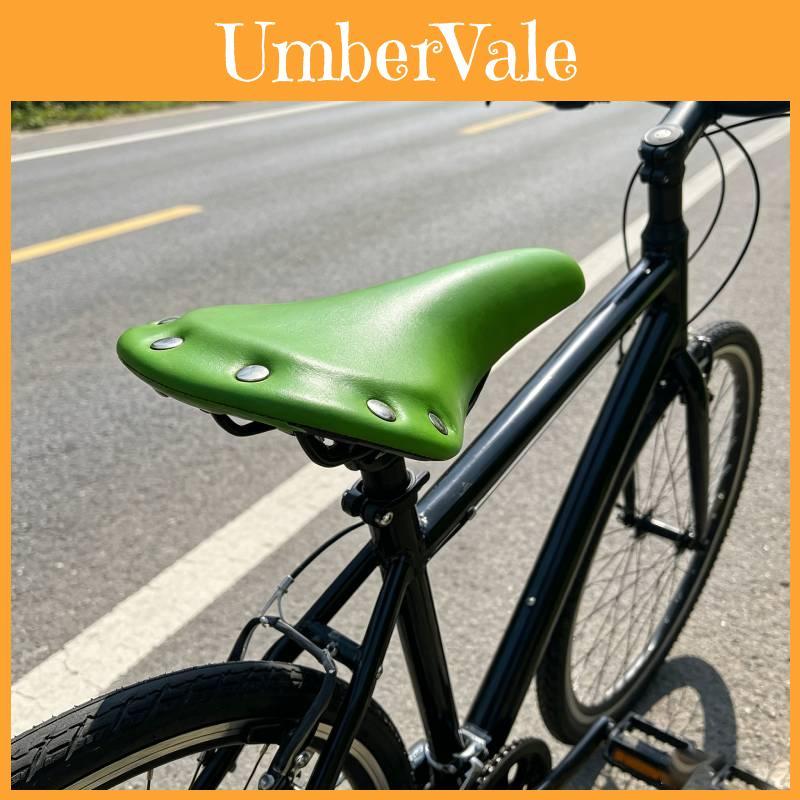 Retro Bicycle Seat Green With Rivet Detailing Comfortable Thick Cushion For Cycling Fans