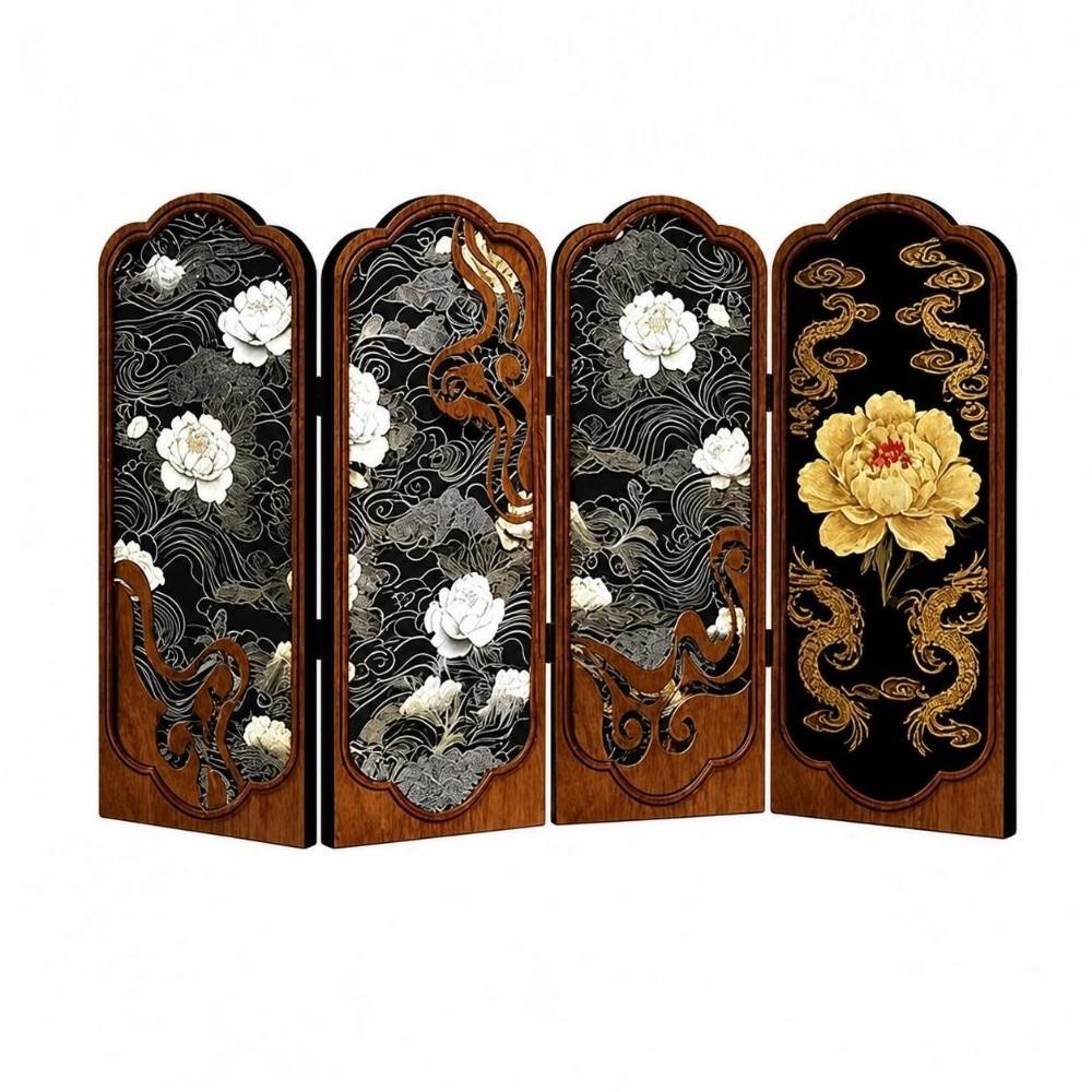Chinese Retro Dollhouse Partition Screen Desktop Scene Layout Model  Study Room Use