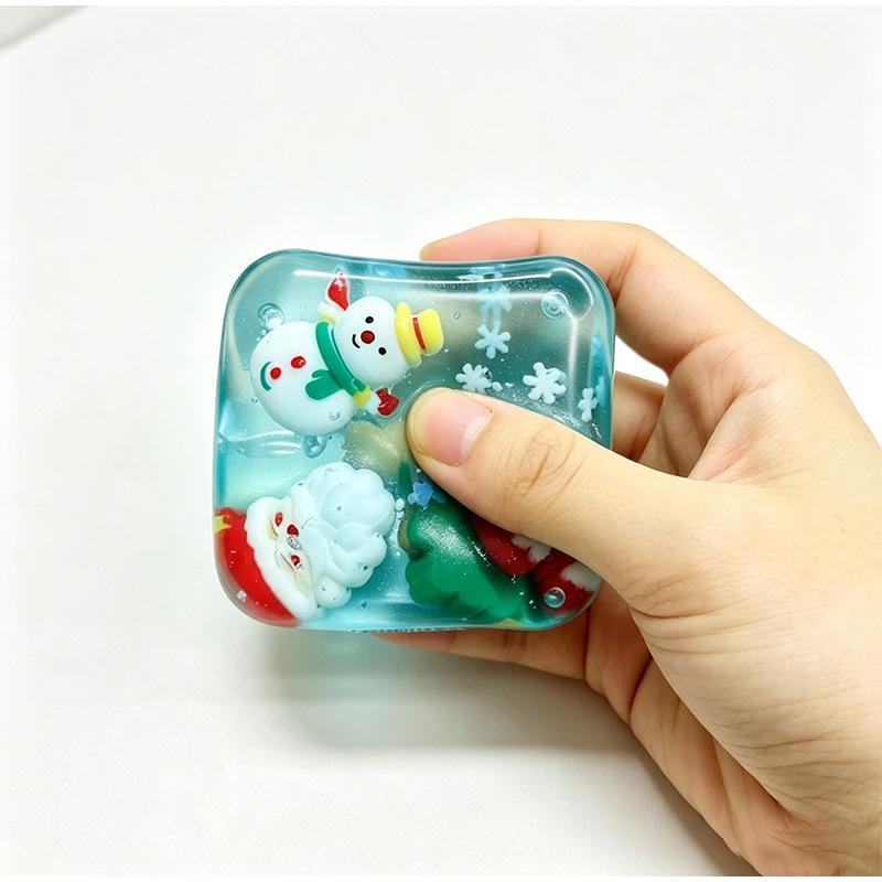Maltose Filled Ice Cube Squishy Stress Ball Slow Rising Christmas Santa Fidget Toy Sensory Relief Gift For Halloween Christmas