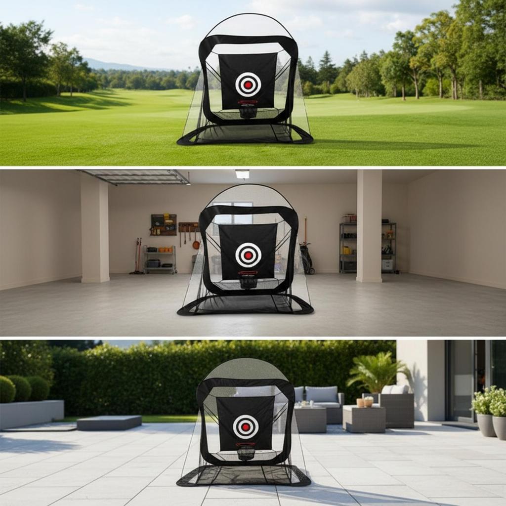 Golf Training Net with Target Ball-Return Practice Impact-Resistant for