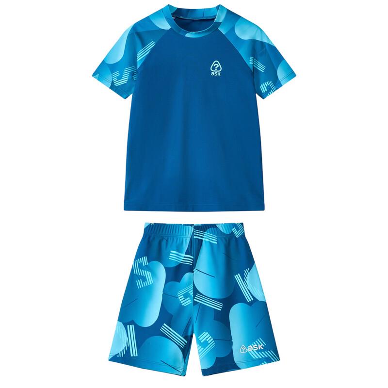 ASK JUNIOR Boys' Short-Sleeve Two-Piece Swimsuit