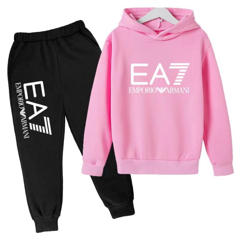 Kids Autumn Winter Hoodie Boy Girl 3-12Yrs Letter Print Clothing Casual Top+Trousers 2P Child Gift Brand Sports Coat Jogging Set