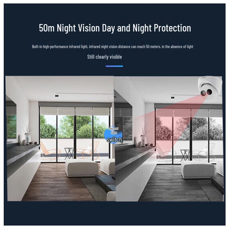 Dahua 4MP HD PoE Dual Light Dome Camera CN plug (adapter included)
