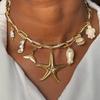 Starfish Necklace For Women Summer Beach Jewelry Zinc Alloy Geometric Design
