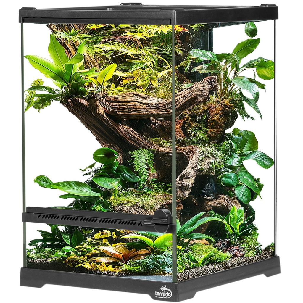 Glass Terrarium 20x20x30cm Waterproof Bottom For Reptiles Amphibians