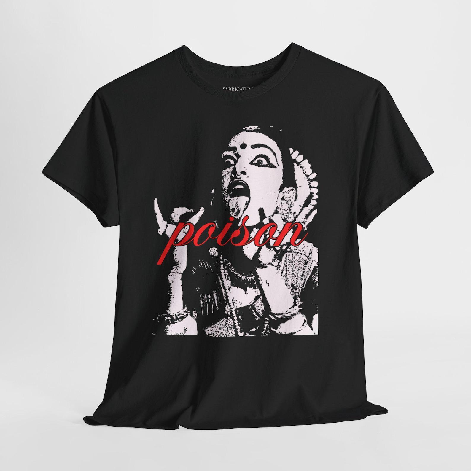 Poison Scream Shirt, Vintage Horror Graphic Tee, Gothic Grunge Portrait Clothing, Punk Rock Alt Fashion Apparel, Edgy Streetwear T-Shirt S