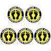 5 Pieces Distancing Floor Decal Stickers, Foot Wall Notice Warning for Business CDC Shop