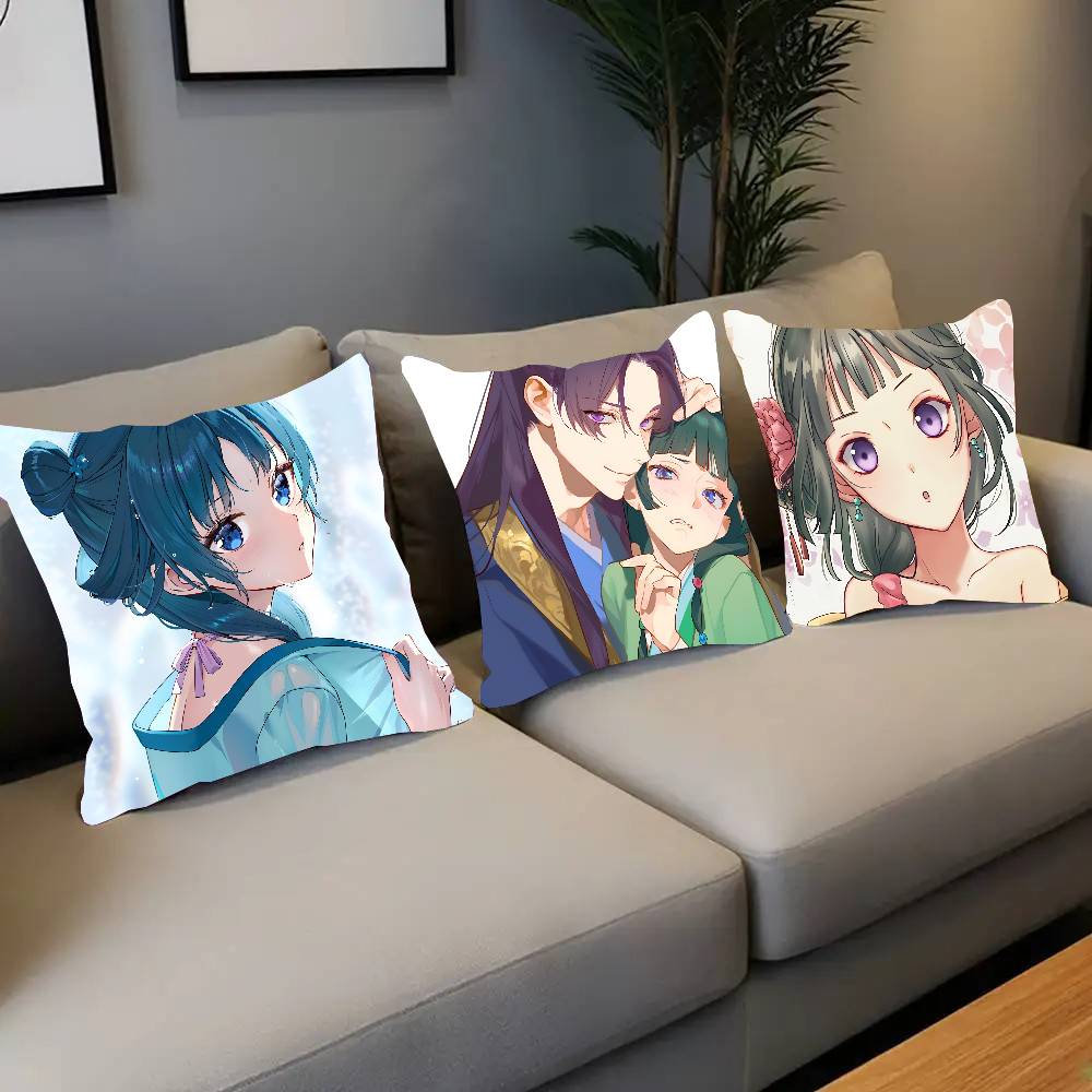 Maomao Anime The Apothecary Diaries Pillow Case Square Pillow Bedroom Sofa Leisure Comfort Cushion Car Home Decoration