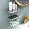 No Punching Space Aluminum Bathroom Tissue Holder Storage Tray Wall-mounted Toilet Roll Holder Toilet Paper Holder Multi-function