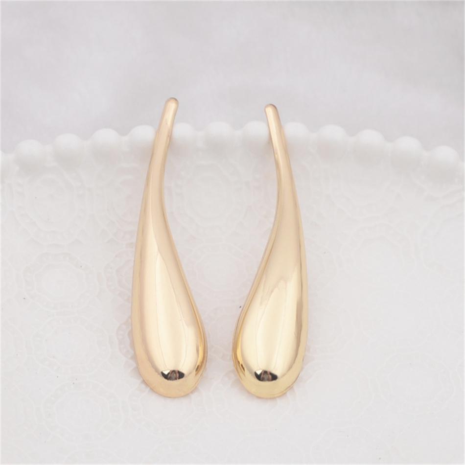 Smooth Big Water Drop Long Earrings for Women Simple Fashion Geometric Metal Golden Long Ear Jewelry Mujer Brincos