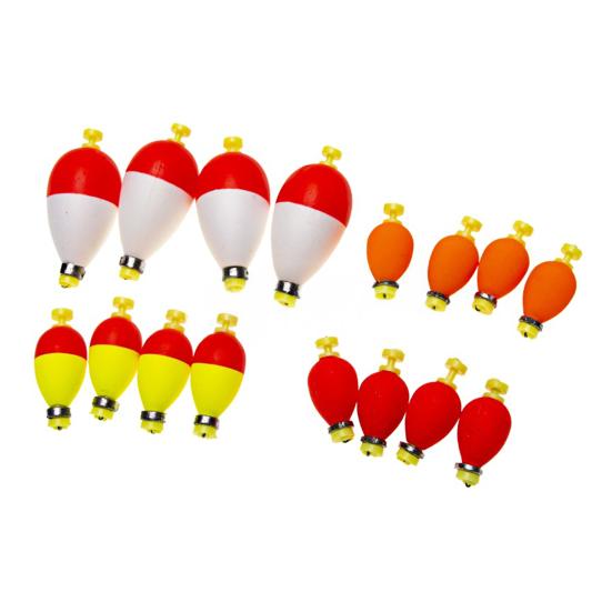 10/16Pcs EPS Foam Fishing Float with Weights Long Casting Lightweight High Visibility Buoyancy Ball Buoy Bobber Float Saltwater Freshwater