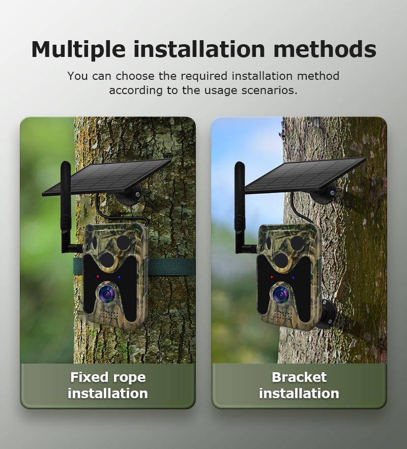 4G Solar-Powered Outdoor Hunting Camera with Infrared, Waterproof for Wildlife Monitoring