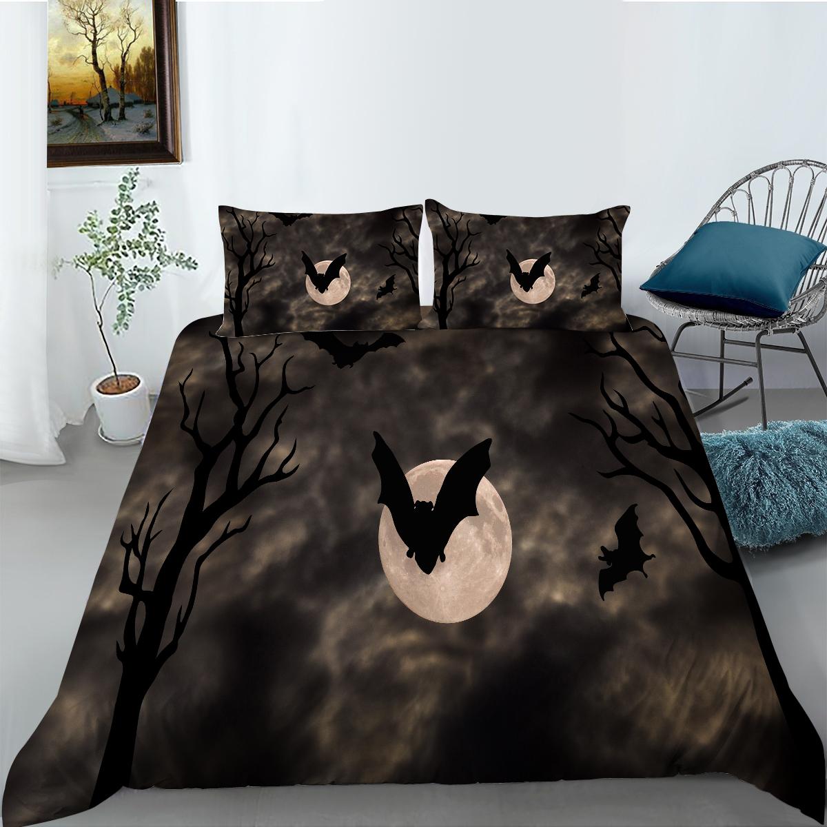 

Домашнее постельное белье на Хэллоуин, пододеяльник и наволочка, AU/EU/US, односпальная/двуспальная кровать, полный размер, мягкий удобный пододеяльник, украшение для дома DE 100x135cm