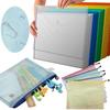 1~5pcs A4 File Bags High-capacity Color Random Grid Zipper Bag Button Folder Household Products Office Supplies Storage TMZ