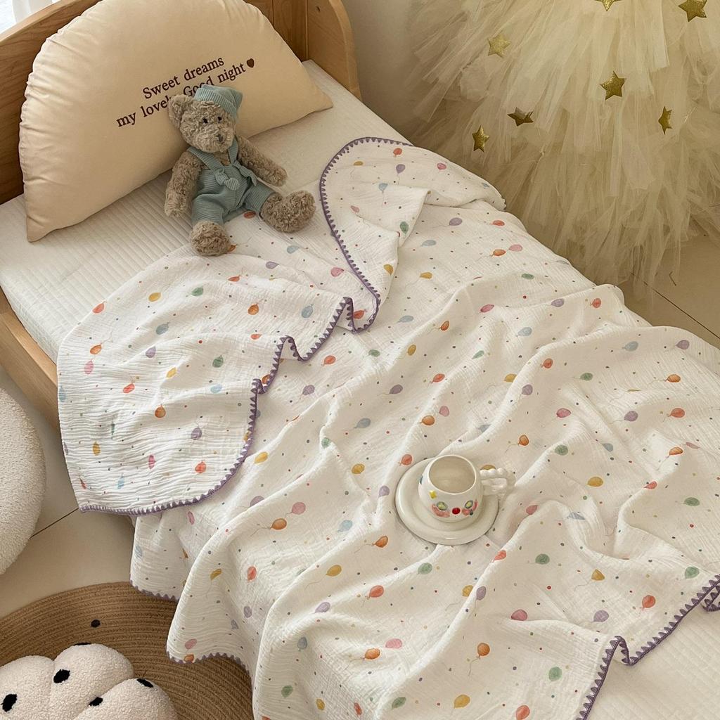 Class A Crinkled Gauze Cotton Children's Summer Quilt - Lightweight, Cooling, Machine Washable