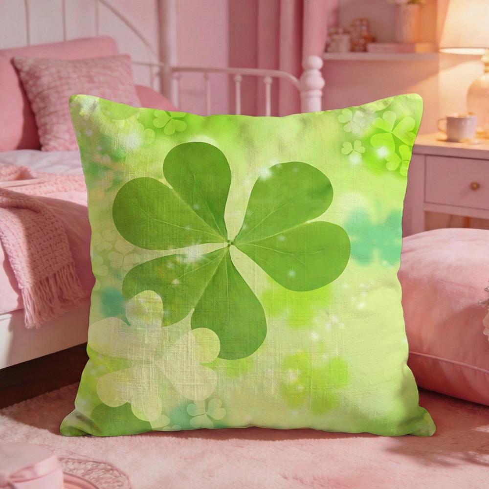 Blessed LLucky CloverS Cushion Cover Premium Comfort Reversible Pillow Cove Two in One Design for Any Room  Car Interior