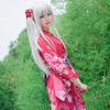 [Milky Time] Eromanga Sensei Izumi Sagiri Yukata Cosplay Costume with Wig, Red, Halloween, Kimono