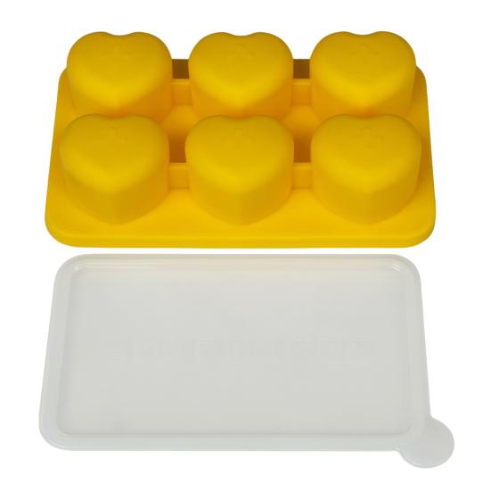 Silikon-Eiswürfelform mit Deckel, lebensmittelecht, leicht zu lösend, für Erdbeer- und Herzformen, auslaufsichere Gefrierform für Cocktails und Kaffee