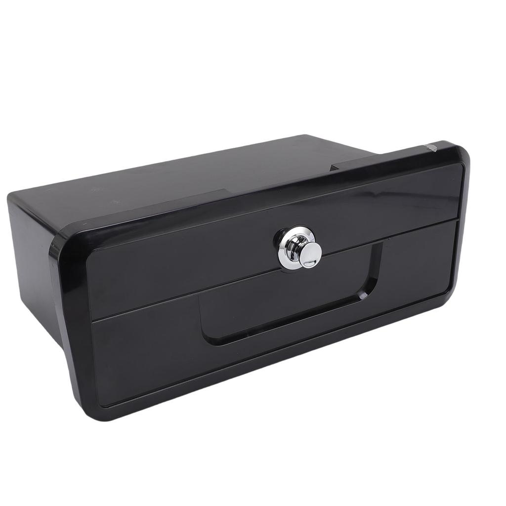Marine Boat Storage Compartment Multifunctional Lockable ABS Locking Plastic Glove Box with Double Cup Holder Black