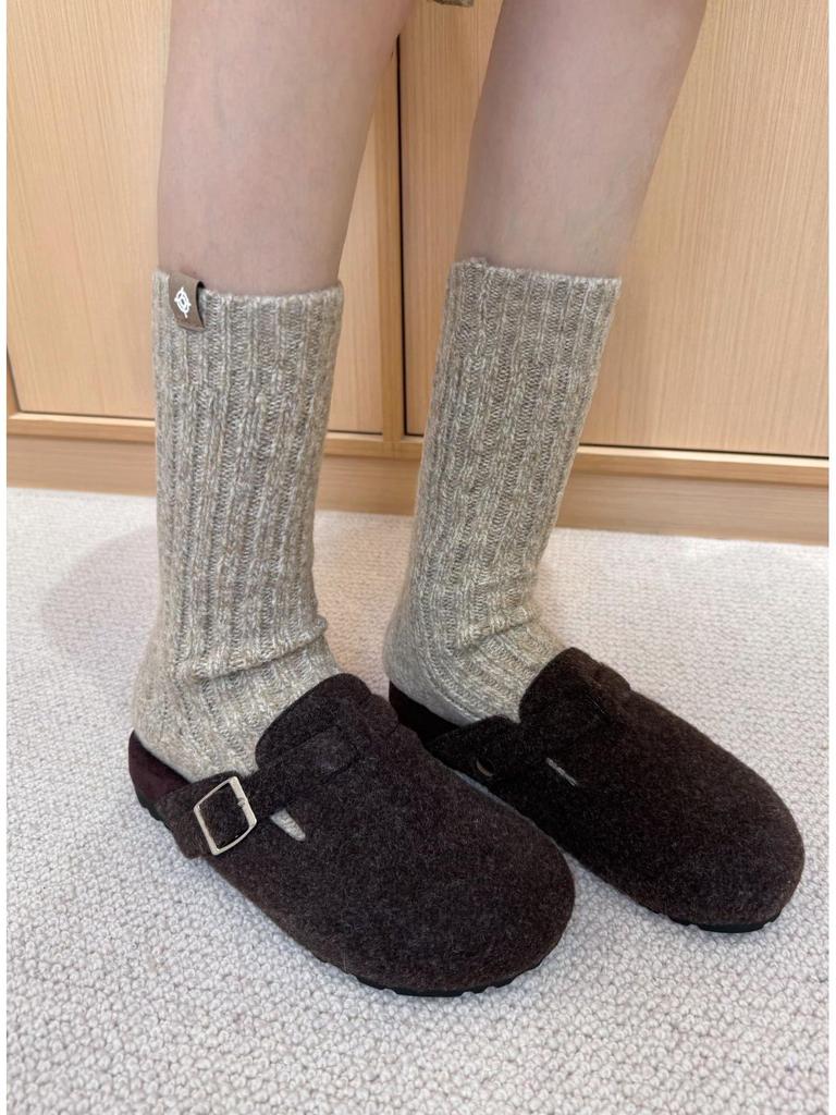 2025 Autumn/Winter Wool Blend Mid-Calf Socks - Nordic & Korean Style, Fair Isle Pattern, Warm.