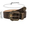 European American-Style Edgy Textured Niche Pin-Buckle Wide Belt Everyday Printed Wide Leather Belt for Men and Women