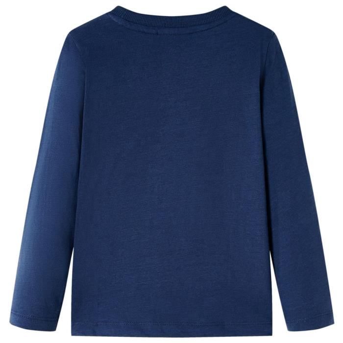 Children's Long-sleeved T-shirt with Bear Print, Navy Blue Mix 92-104-116-128-140