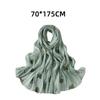 Glitter Floral Embroidery Hijab 70*175CM Crinkle Plain Scarves Fashion Islamic Head Wrap  For Women