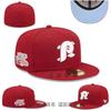 Phillies Baseball Cap for Men and Women, Embroidered, Fully Enclosed, Flat Brim, Non-adjustable, European and American Style