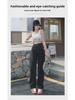 Women's Black & Gray Wide-Leg Jeans: Spring 2023 Loose High-Waist Straight Trendy Pants