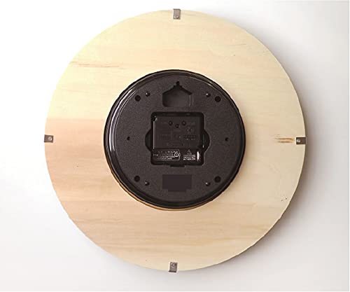 Interform CL-9706 Radio-Controlled Wall Clock, Teal, Brown, White, 30.5cm, Natural, Nordic Style