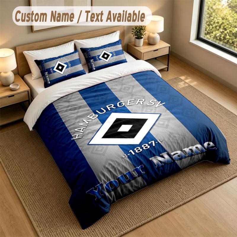 Bedding Set 1 Duvet Cover 2 Pillowcases Hamburger SV Print Soft Bed Linen Bedroom Decor