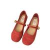 Soft-soled round-headed French shallow-mouth single shoes 2025 spring and autumn new commuter versatile one-word with flat Mary Jane shoes