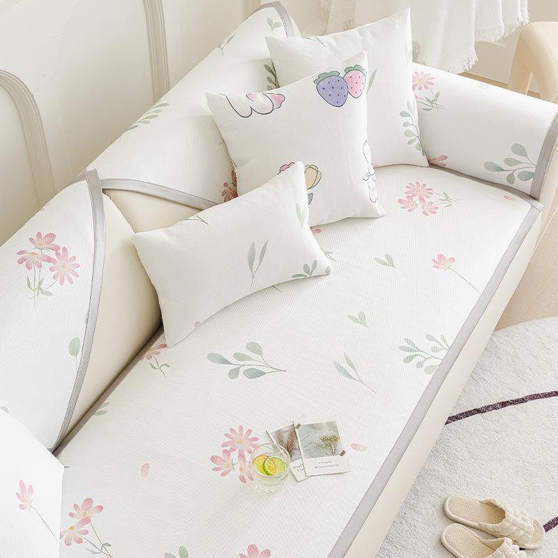 Neues Eis Seide Sofakissen Sommer Sommer Fixiert Rutschfest Sitzkissen Cartoon Niedlich Sofaüberwurf Überzug Stoff